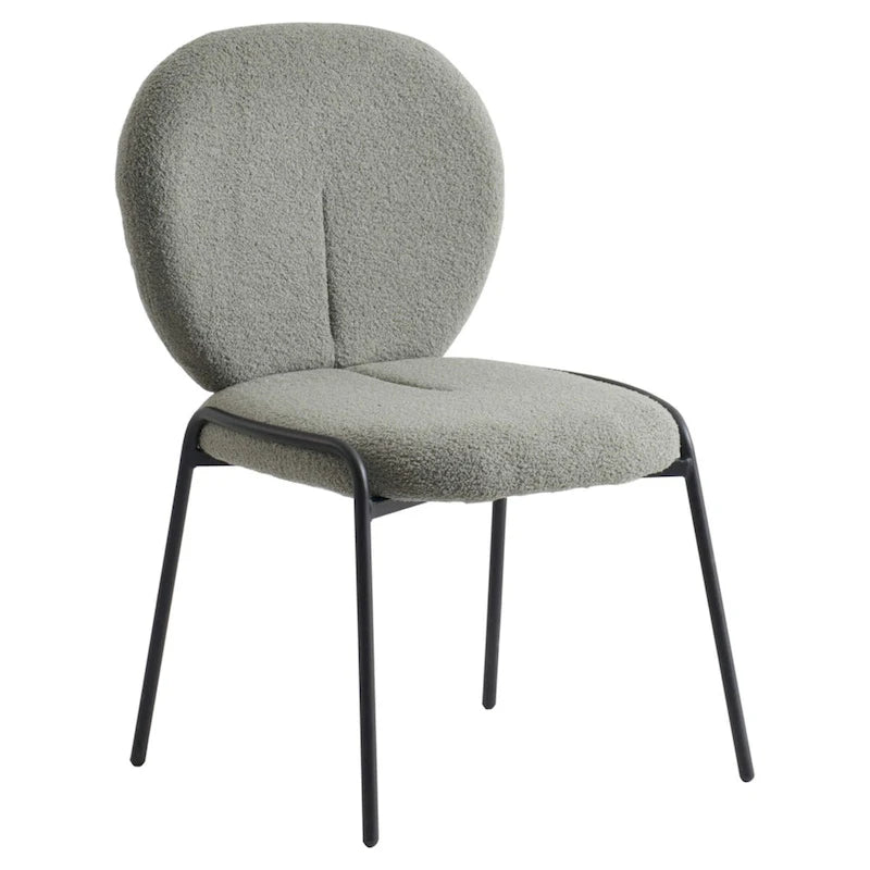 Sedia da pranzo Celestial Boucle con struttura in ferro nero