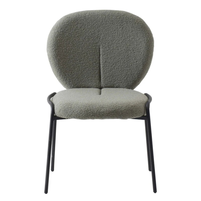 Sedia da pranzo Celestial Boucle con struttura in ferro nero