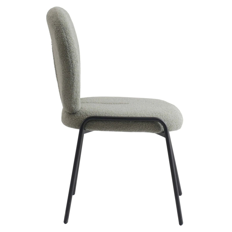 Sedia da pranzo Celestial Boucle con struttura in ferro nero