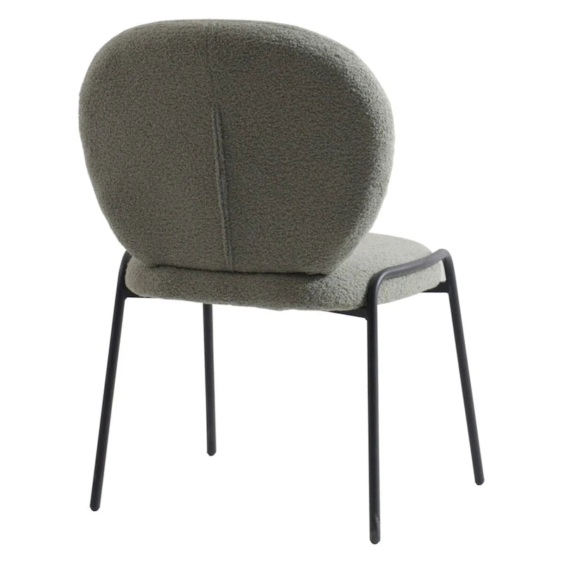 Sedia da pranzo Celestial Boucle con struttura in ferro nero