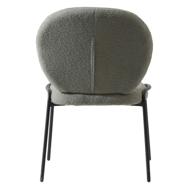 Sedia da pranzo Celestial Boucle con struttura in ferro nero