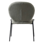 Sedia da pranzo Celestial Boucle con struttura in ferro nero