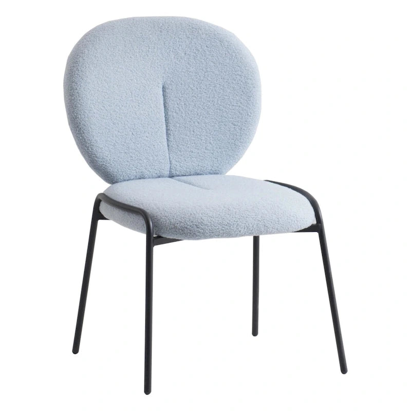 Sedia da pranzo Celestial Boucle con struttura in ferro nero