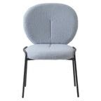Sedia da pranzo Celestial Boucle con struttura in ferro nero