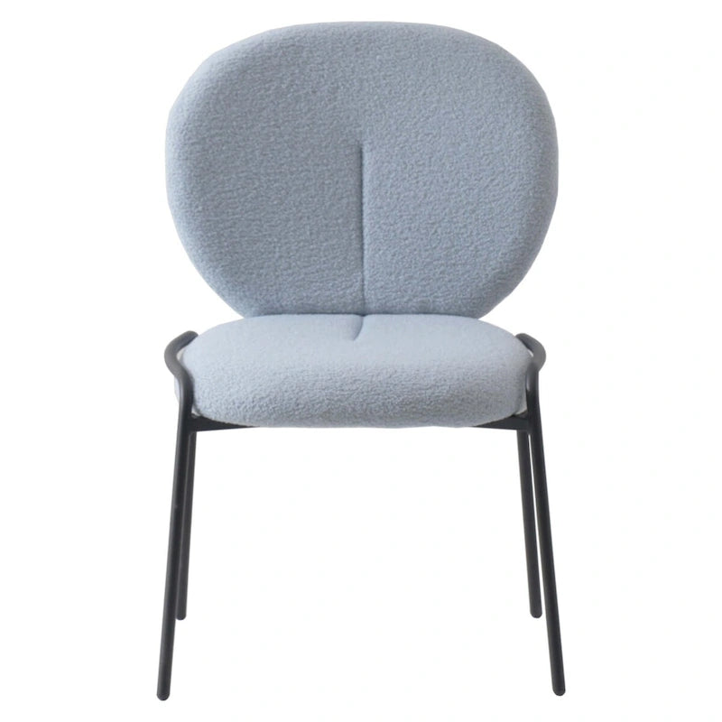 Sedia da pranzo Celestial Boucle con struttura in ferro nero