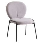 Sedia da pranzo Celestial Boucle con struttura in ferro nero