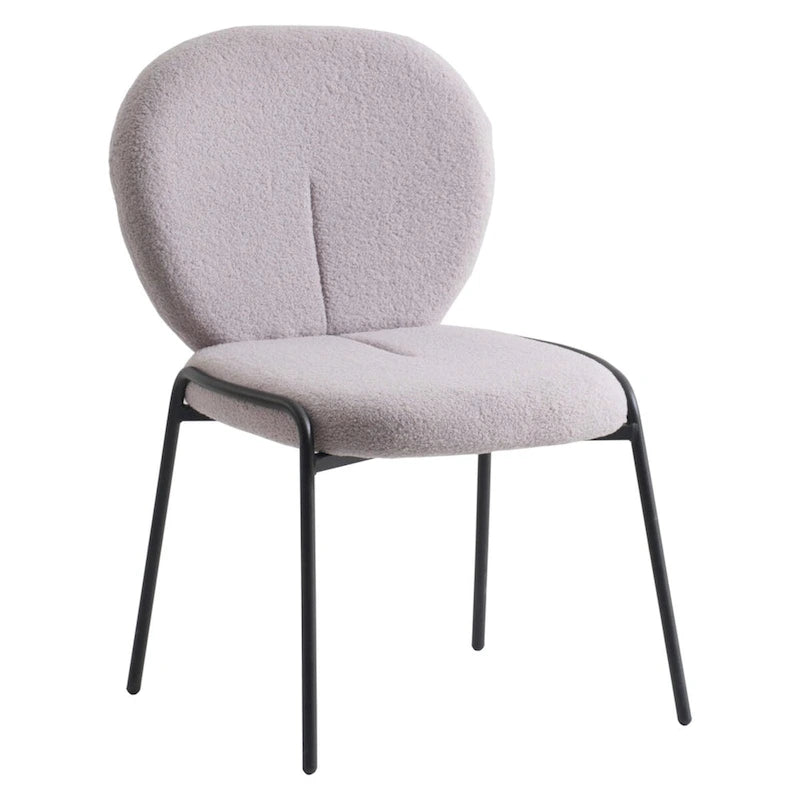 Sedia da pranzo Celestial Boucle con struttura in ferro nero