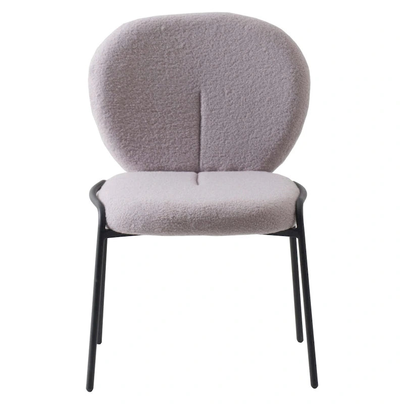 Sedia da pranzo Celestial Boucle con struttura in ferro nero