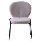 Sedia da pranzo Celestial Boucle con struttura in ferro nero