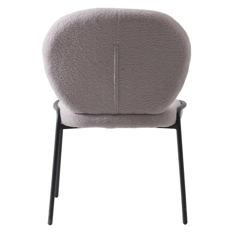 Sedia da pranzo Celestial Boucle con struttura in ferro nero