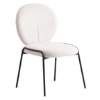 Sedia da pranzo Celestial Boucle con struttura in ferro nero