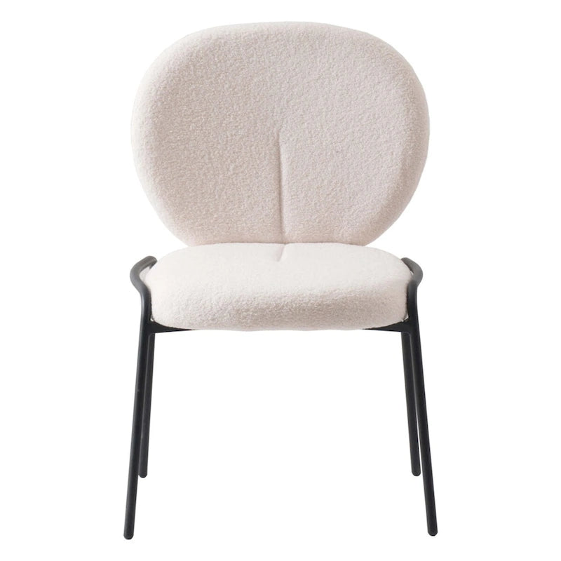 Sedia da pranzo Celestial Boucle con struttura in ferro nero