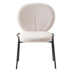Sedia da pranzo Celestial Boucle con struttura in ferro nero