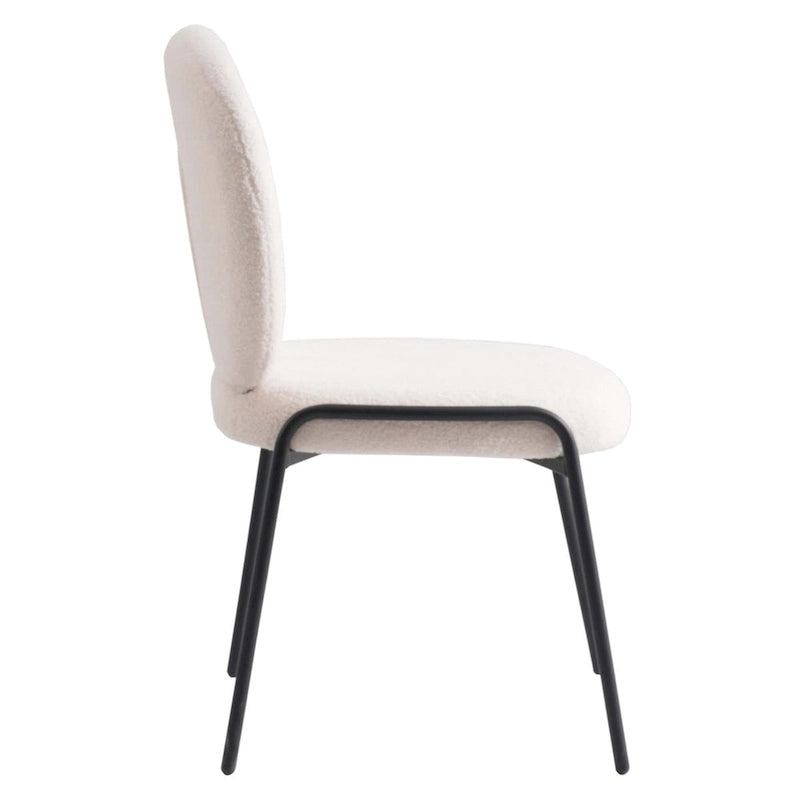 Sedia da pranzo Celestial Boucle con struttura in ferro nero