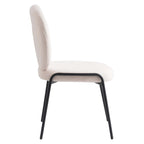 Sedia da pranzo Celestial Boucle con struttura in ferro nero
