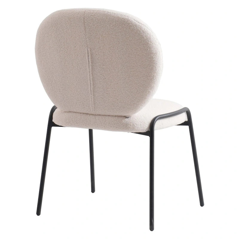 Sedia da pranzo Celestial Boucle con struttura in ferro nero