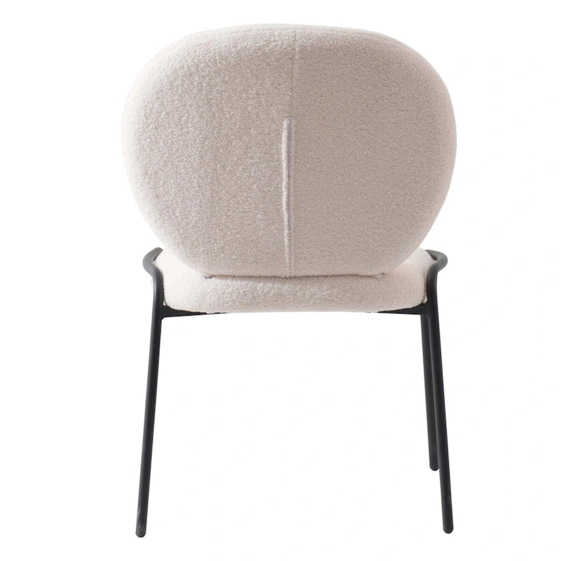 Sedia da pranzo Celestial Boucle con struttura in ferro nero
