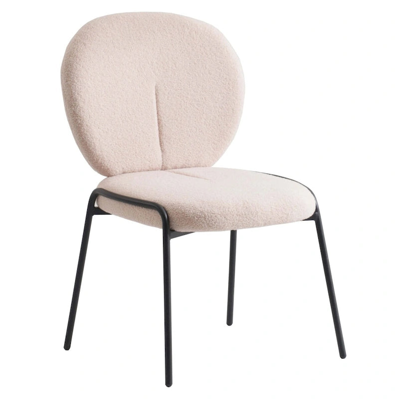 Sedia da pranzo Celestial Boucle con struttura in ferro nero