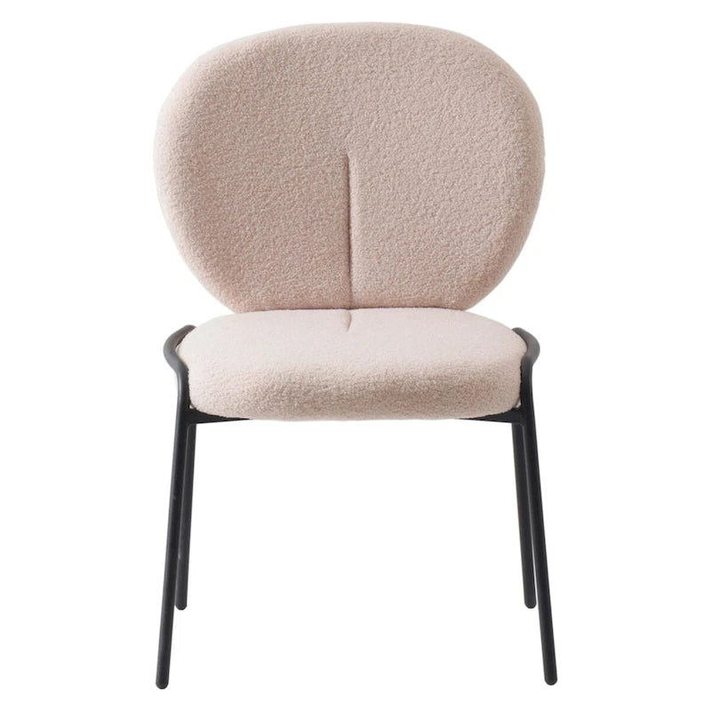Sedia da pranzo Celestial Boucle con struttura in ferro nero
