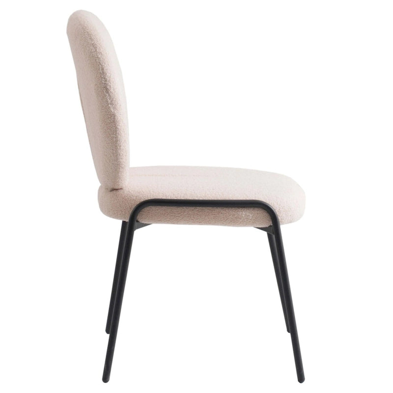 Sedia da pranzo Celestial Boucle con struttura in ferro nero