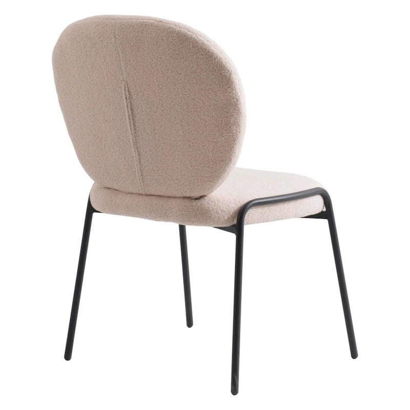Sedia da pranzo Celestial Boucle con struttura in ferro nero