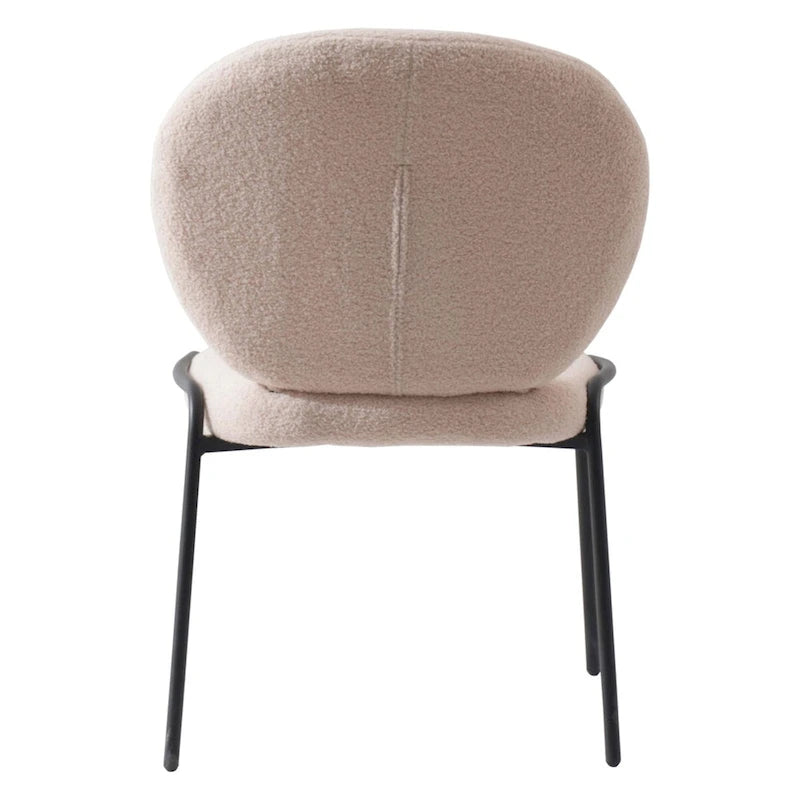 Sedia da pranzo Celestial Boucle con struttura in ferro nero