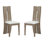 Set di 2 sedie da pranzo senza braccioli con schienale alto in PU