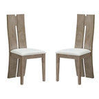 Set of 2 PU Upholstered Armless High Back Dining Chairs