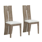 Set di 2 sedie da pranzo senza braccioli con schienale alto in PU