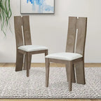 Set di 2 sedie da pranzo senza braccioli con schienale alto in PU