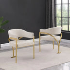 Sedie da pranzo con finitura opaca spazzolata oro cromato (set da 2) della migliore qualità - N/A