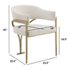 Sedie da pranzo con finitura opaca spazzolata oro cromato (set da 2) della migliore qualità - N/A