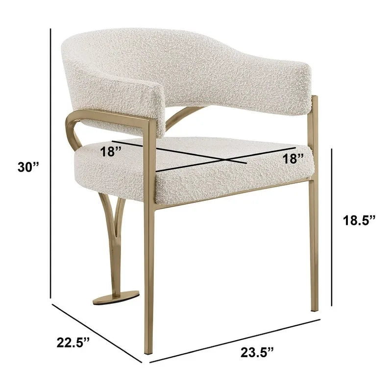 Sedie da pranzo con finitura opaca spazzolata oro cromato (set da 2) della migliore qualità - N/A
