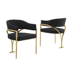 Sedie da pranzo con finitura opaca spazzolata oro cromato (set da 2) della migliore qualità - N/A