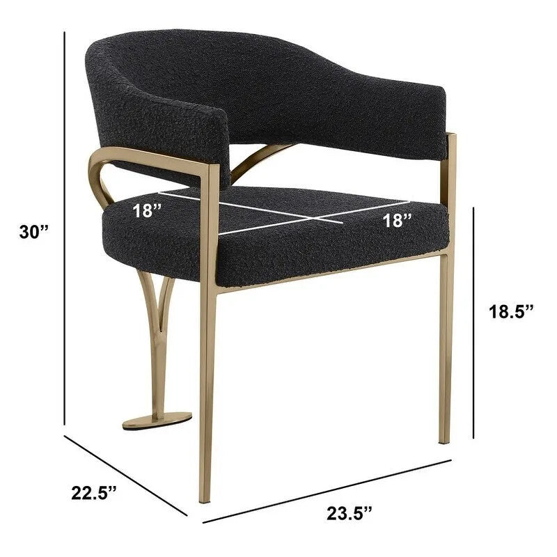 Sedie da pranzo con finitura opaca spazzolata oro cromato (set da 2) della migliore qualità - N/A
