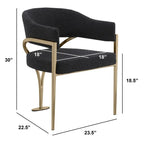 Sedie da pranzo con finitura opaca spazzolata oro cromato (set da 2) della migliore qualità - N/A
