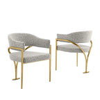 Sedie da pranzo con finitura opaca spazzolata oro cromato (set da 2) della migliore qualità - N/A