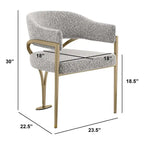 Sedie da pranzo con finitura opaca spazzolata oro cromato (set da 2) della migliore qualità - N/A