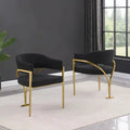 Sedie da pranzo con finitura opaca spazzolata oro cromato (set da 2) della migliore qualità - N/A