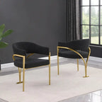 Sedie da pranzo con finitura opaca spazzolata oro cromato (set da 2) della migliore qualità - N/A