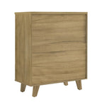 Cassettiera Laterale in Legno Massello di Rovere Bianco Moderno con Cassetti Contenitori