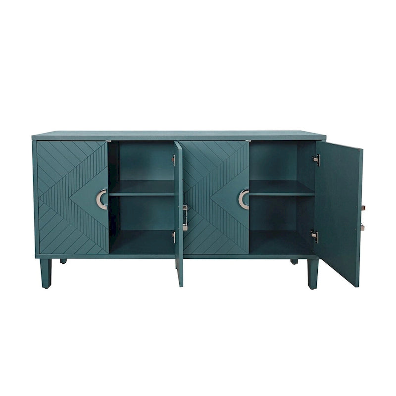 Esclusiva credenza a 4 ante con gambe in pino