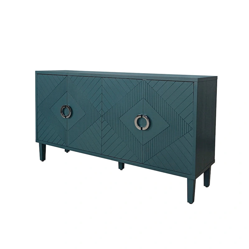 Esclusiva credenza a 4 ante con gambe in pino