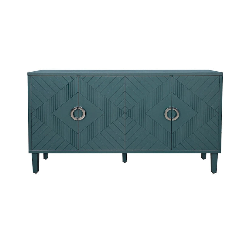 Esclusiva credenza a 4 ante con gambe in pino
