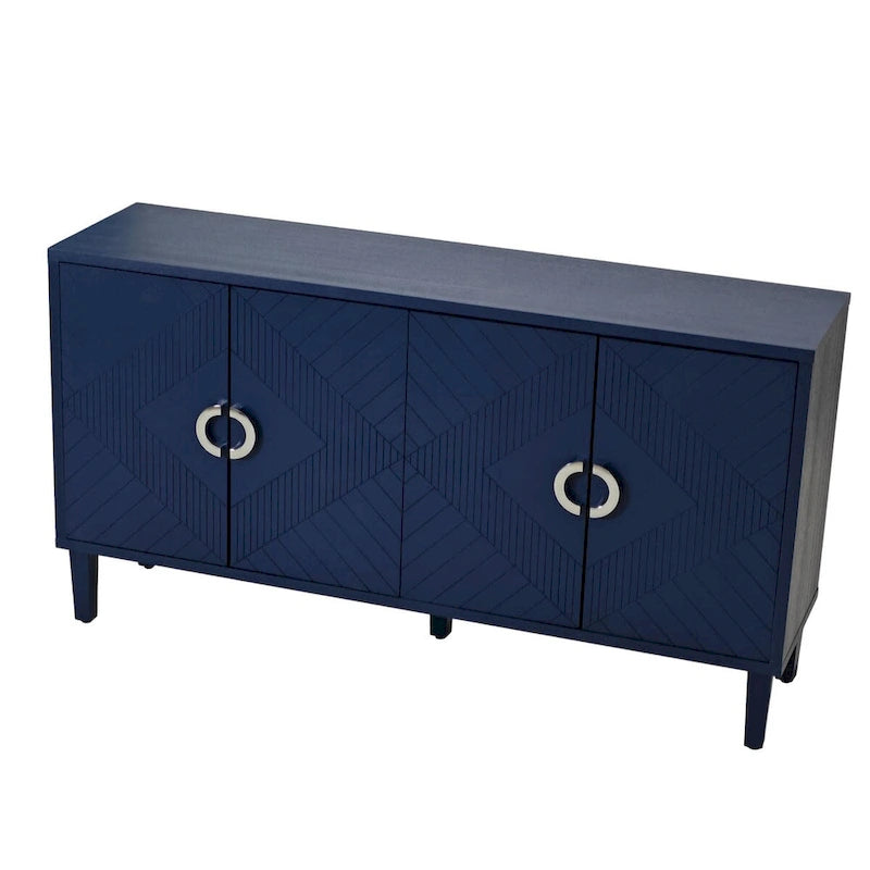 Esclusiva credenza a 4 ante con gambe in pino
