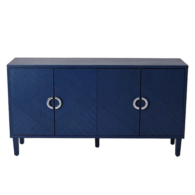 Esclusiva credenza a 4 ante con gambe in pino