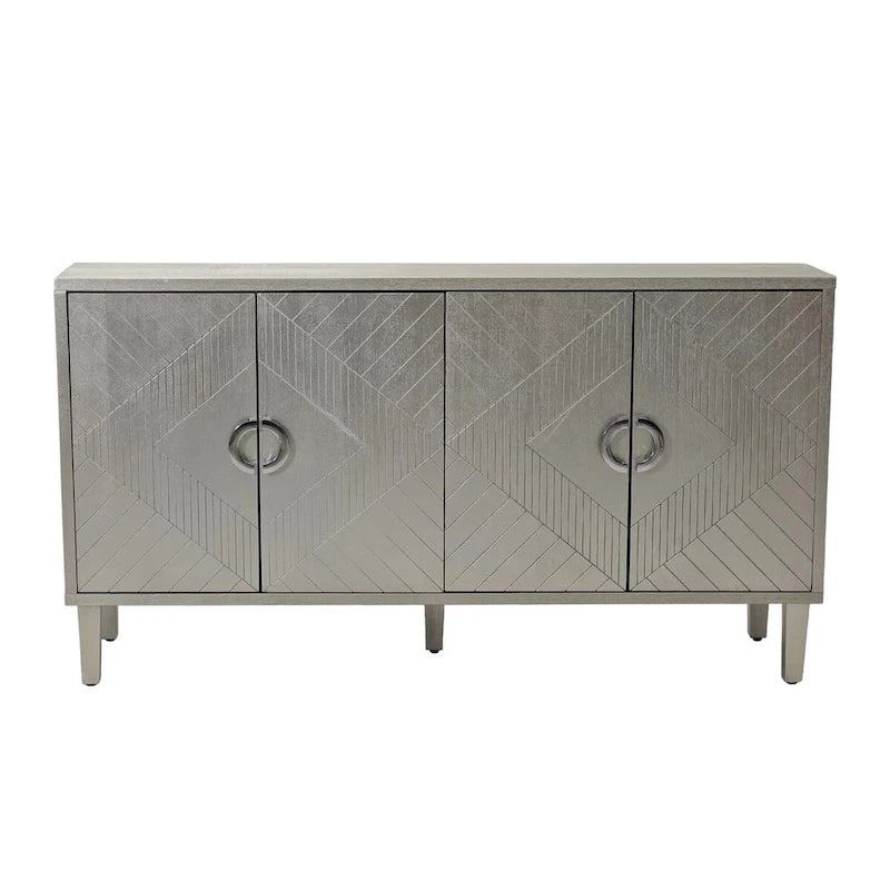 Esclusiva credenza a 4 ante con gambe in pino