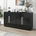 Madia in Legno Massello con 4 Ante, Ampia Credenza Contenitore