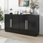 Madia in Legno Massello con 4 Ante, Ampia Credenza Contenitore