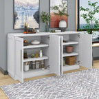Madia in Legno Massello con 4 Ante, Ampia Credenza Contenitore